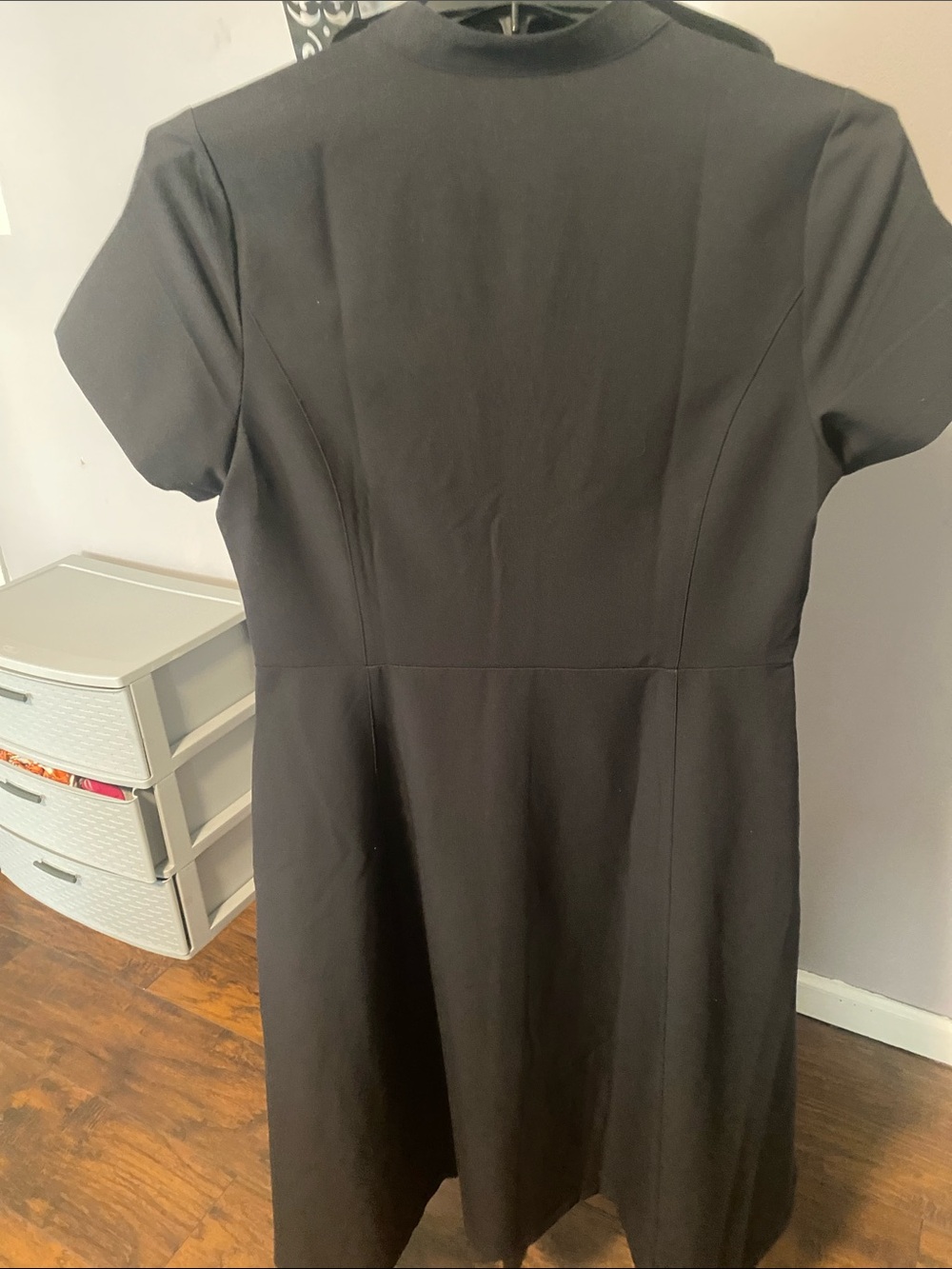 Jaanuu Black Short-Sleeve Midi Fit-and-Flare Dress - Picture 4 of 5